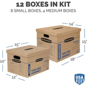 Bankers Box SmoothMove Classic Kit, Small/Medium Boxes, 1 Carton