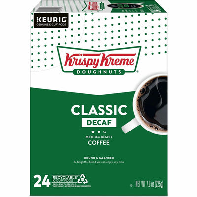 Keurig Dr Pepper . Krispy Kreme K-Cup, Pod Classic Decaf Coffee, Keurig Single Serve K-Cup Pods, 24 Count, 24 / Box, GMT6111