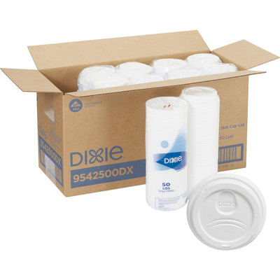 Georgia Pacific . Dixie Large Hot Cup Lids by GP Pro, White, 10 / Carton, DXE9542500DXCT