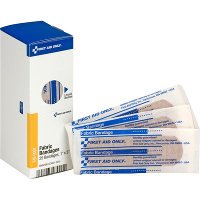 First Aid Only 3" Fabric Bandages, Beige, 25 / Box, FAOFAE-3001