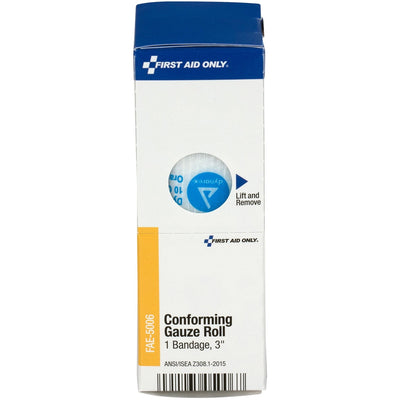 First Aid Only 3" Gauze Roll Bandage, White, 1 Box, FAOFAE-5006