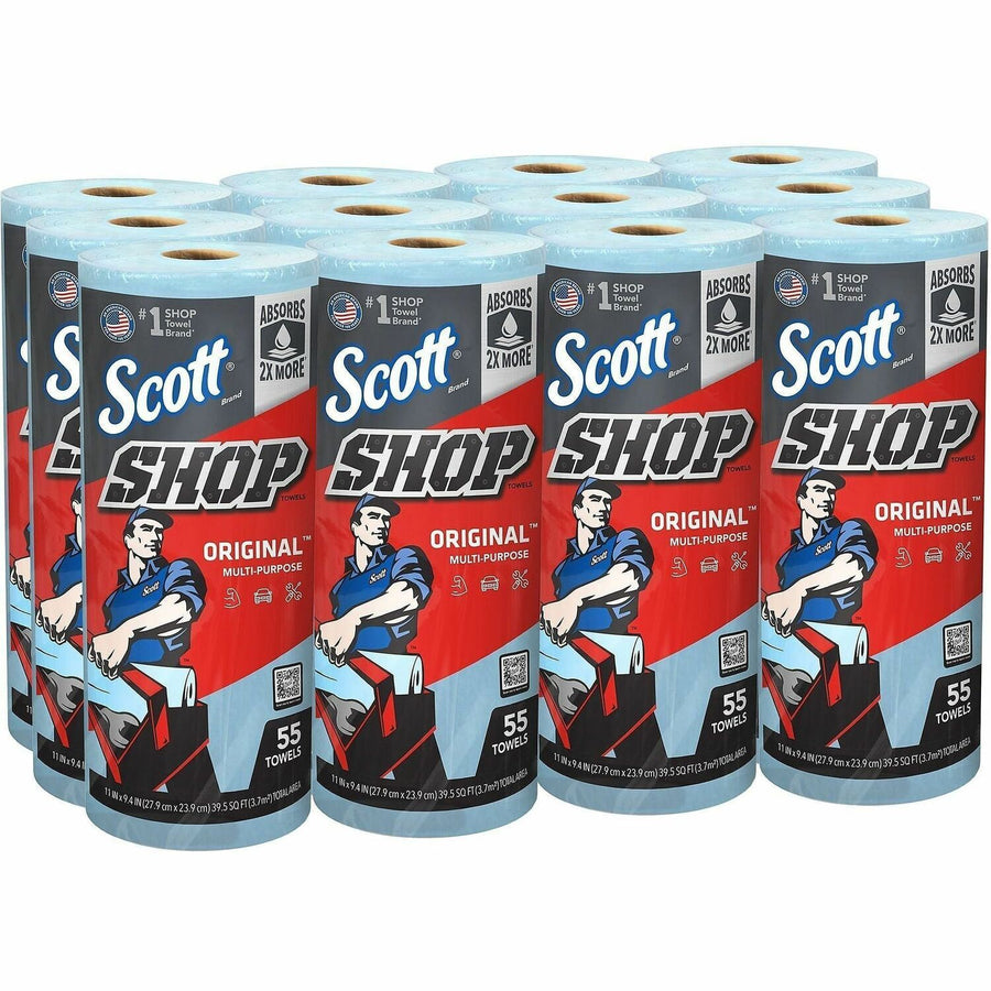 Scott Original Shop Towels, Blue, 12 / Carton, KCC75147CT