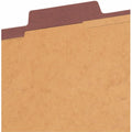 Smead SuperTab 2/5 Tab Cut Letter Recycled Classification Folder, Red, 8 1/2" Width x 11" Length, 10 / Box, SMD14070