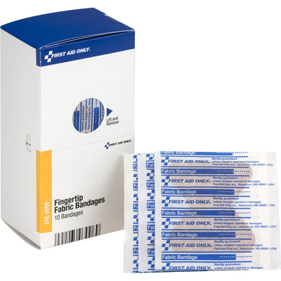 First Aid Only Fingertip Fabric Bandages, Beige, 10 / Box — view 1