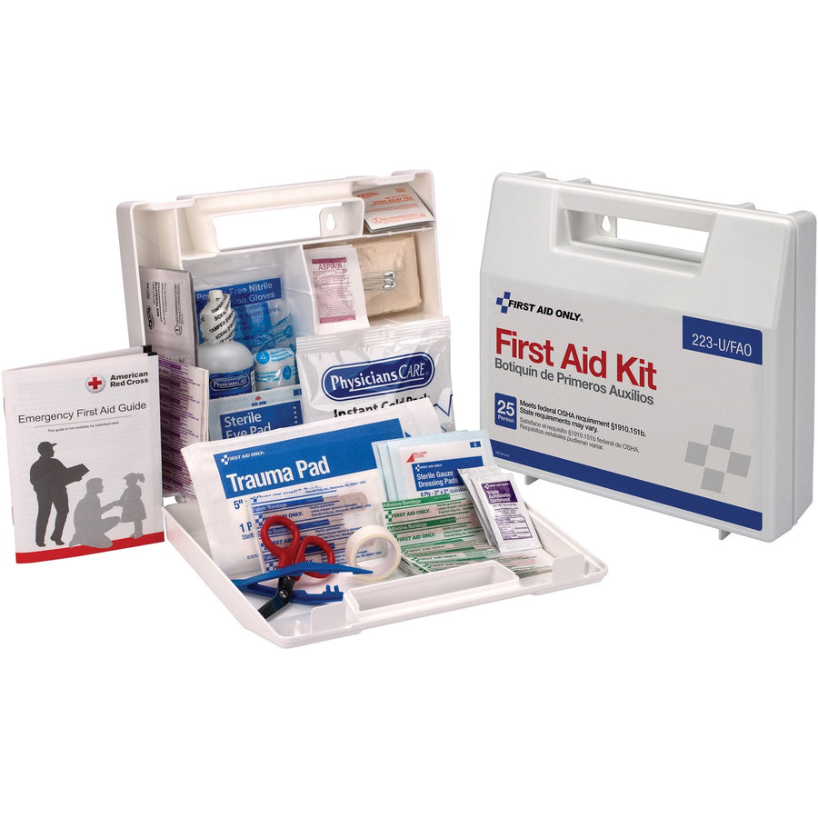 First Aid Only 25 Person Bulk First Aid Kit, SmartCompliance, 8.4" x 2.5", White, 107, FAO223-U/FAO