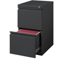 Lorell 20" File/File Mobile File Cabinet with Full-Width Pull, Charcoal, LLR66910