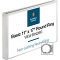 Business Source Tabloid-size Round Ring Reference Binder, White, 11" Width x 17" Length, BSN45100