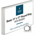 Business Source Tabloid-size Round Ring Reference Binder, White, 11" Width x 17" Length, BSN45100
