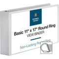 Business Source Tabloid-size Round Ring Reference Binder, White, 11" Width x 17" Length, BSN45102