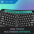 Adesso Color Illuminated Ergonomic Keyboard, Black, ADEAKB150EB