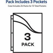 Avery® Corner Lock Binder Pockets, Assorted, 3ct (75310), 1 Pack