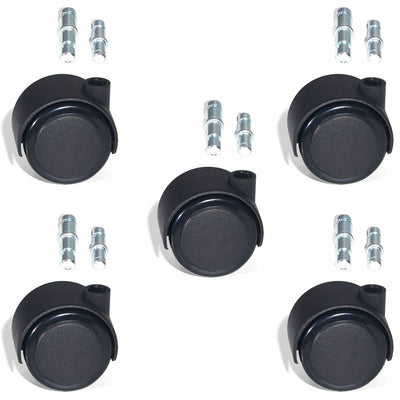 Lorell Premium Soft Dual-Wheel Casters Set, Black, 1 Set, LLR33446