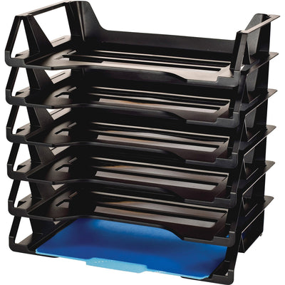 Officemate 26212 Achieva Side Load Letter Tray, Recycled, 6/ PK, Black, 6 / Pack, OIC26212