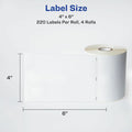 Avery Thermal Roll Labels, 4"x6", 880 Shipping Labels, 4 Rolls (4157), White, 1 Box, AVE4157