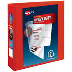 Avery® Heavy-Duty View 3 Ring Binder, 2" One Touch EZD(R) Rings, 1 Red Binder (79225), 1 Each