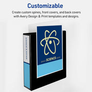 Avery® Heavy-Duty View 3 Ring Binder, 2" One Touch EZD(R) Rings, 1 Red Binder (79225), 1 Each
