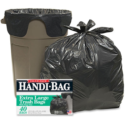 AEP Berry Handi-Bag Wastebasket Bags, Black, 1 Box, WBIHAB6FTL40