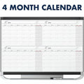 ACCO Quartet Prestige 2 Magnetic Four Month Calendar Board, Graphite, QRT4MCP23P2