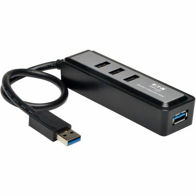 Eaton Tripp Lite series 4-Port Portable USB 3.0 SuperSpeed Hub, Silver, TRPU360004MINI