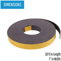 Bi-silque S.A MasterVision 1"x50' Adhesive Magnetic Tape, Black, BVCFM2021