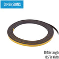 Bi-silque S.A MasterVision 1/2" Adhesive Magnetic Roll Tape, Black, BVCFM2321