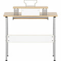 Lorell Computer Desk with Upper Shelf, Beige, LLR14337