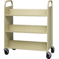 Lorell Double-sided Book Cart, Putty, LLR49202