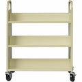 Lorell Double-sided Book Cart, Putty, LLR49202