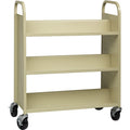 Lorell Double-sided Book Cart, Putty, LLR49202