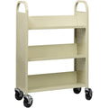 Lorell Single-sided Book Cart, Putty, LLR49204