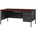 Lorell Fortress Series 66" Right-Pedestal Desk, Brown, LLR60916