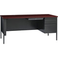 Lorell Fortress Series 66" Right-Pedestal Desk, Brown, LLR60916