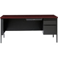 Lorell Fortress Series 66" Right-Pedestal Desk, Brown, LLR60916