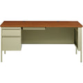Lorell Fortress Series Left-Pedestal Desk, Brown, LLR60917