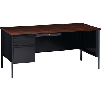 Lorell Fortress Series Left-Pedestal Desk, Dual Color, /CT — view 1