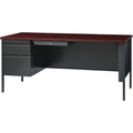 Lorell Fortress Series Left-Pedestal Desk, Brown, LLR60919