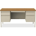Lorell Fortress Series Double-Pedestal Desk, Brown, LLR60926