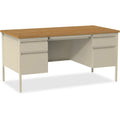 Lorell Fortress Series Double-Pedestal Desk, Brown, LLR60926