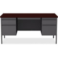 Lorell Fortress Series Double-Pedestal Desk, Brown, LLR60928