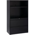 Lorell Box/Box/File Lateral File Combo Unit, Black, LLR66206