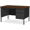 Lorell Fortress Series 48" Right Single-Pedestal Desk, Black, LLR66902