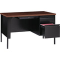 Lorell Fortress Series 48" Right Single-Pedestal Desk, Black, LLR66902