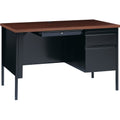 Lorell Fortress Series 48" Right Single-Pedestal Desk, Black, LLR66902
