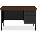 Lorell Fortress Series 48" Right Single-Pedestal Desk, Black, LLR66902