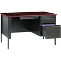 Lorell Fortress Series 48" Right Single-Pedestal Desk, Brown, LLR66903