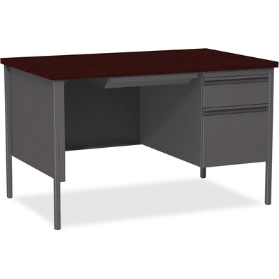 Lorell Fortress Series 48" Right Single-Pedestal Desk, Brown, LLR66903
