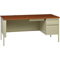 Lorell Fortress Series 66" Right-Pedestal Desk, Brown, LLR66904