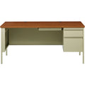 Lorell Fortress Series 66" Right-Pedestal Desk, Brown, LLR66904