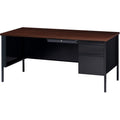 Lorell Fortress Series 66" Right-Pedestal Desk, Black, LLR66905