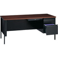 Lorell Fortress Series 66" Right-Pedestal Desk, Black, LLR66905